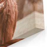 Farmhouse Wall Art – Rustic Highland Cow Portrait – Country Style Decor