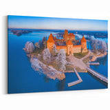 Trakai Castle Prints - Baltic Region Art with Winter Aerial View