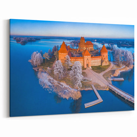 Trakai Castle Prints - Baltic Region Art with Winter Aerial View