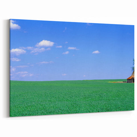 Louisville Skyline Art – Scenic Kentucky Barn and Open Fields Print