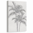 Monochrome Palm Trees Coastal Wall Art - Nautical Tropical Decor Print