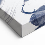 Abstract Navy Blue Coastal Wall Art - Ocean-Inspired Nautical Decor Print