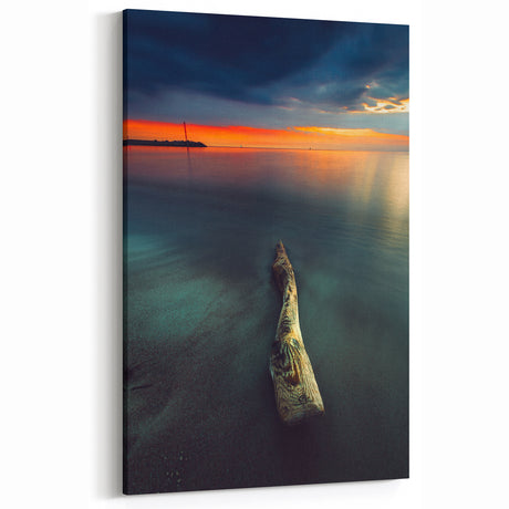 Vilnius Cityscape Canvas - Driftwood at Sunset Baltic Coast Print