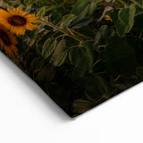 Kansas Nature Art - Sunflower Field at Dusk with Mountain Backdrop Print