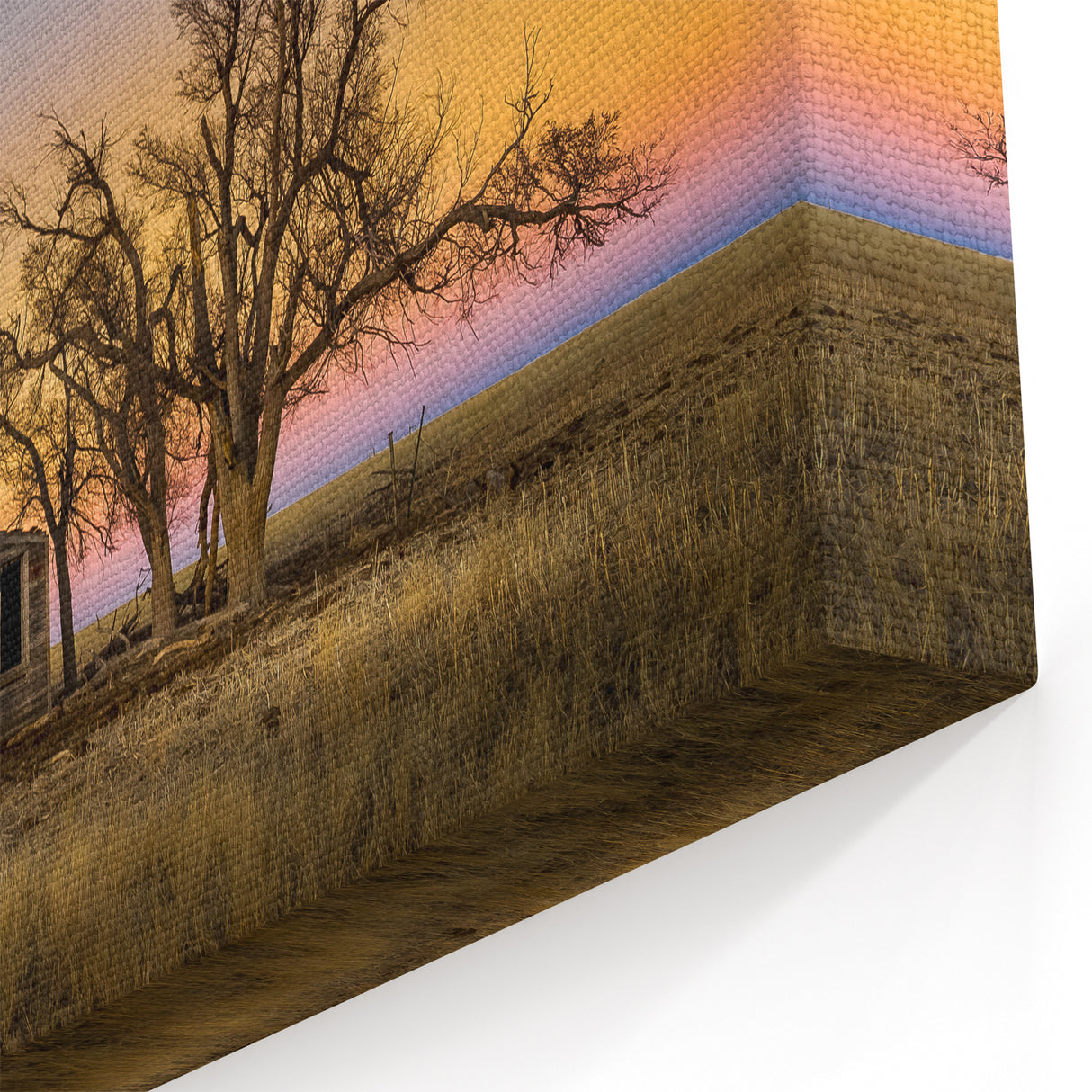 Kansas Landscape Prints - Abandoned Farmhouse at Sunset Kansas Photography