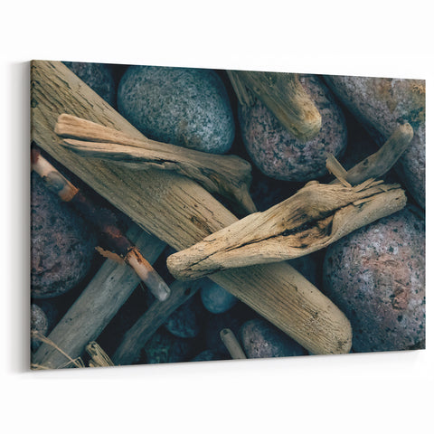 Baltic Region Art - Driftwood and Stones Coastal Textures from Lithuania