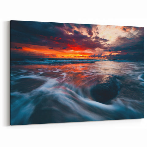 Baltic Sea Art - Dramatic Sunset Waves on Lithuania’s Coast