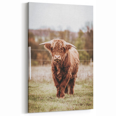 Farmhouse Wall Art – Majestic Highland Cow Portrait – Rustic Country Decor