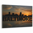 Baltimore Skyline Canvas - Baltimore Harbor Wall Art Sunset Scene