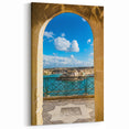 Malta Scenic Art - Historic Archway View of Mediterranean Seascape