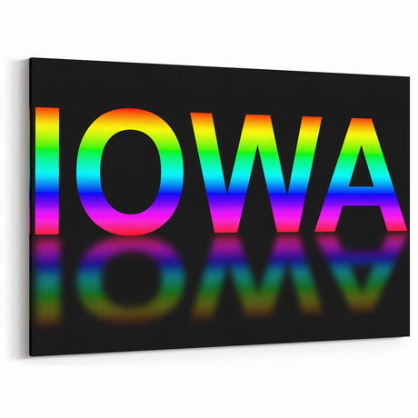 Iowa Canvas Prints - Colorful Iowa Typography Art for Unique Home Decor