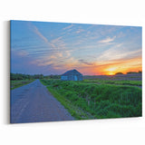 Iowa Landscape Art - Scenic Rural Sunset and Barn Iowa Canvas Prints