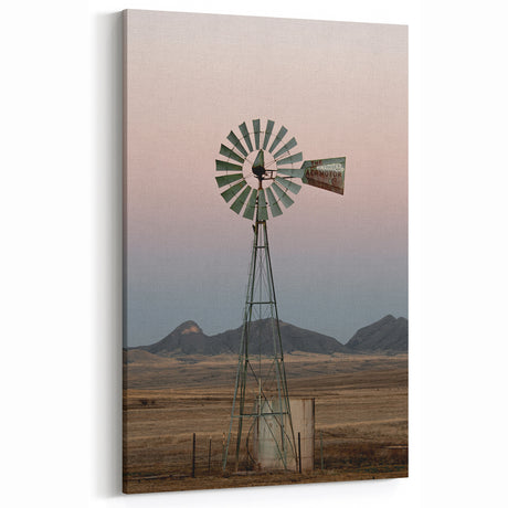 Rustic Farmhouse Windmill Wall Art - Vintage Country Style Decor Print