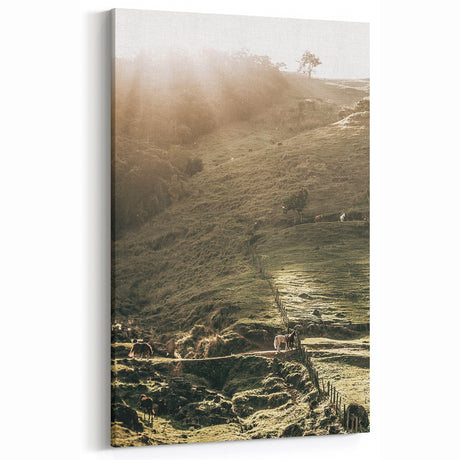 Rustic Farmhouse Pasture Art - Vintage Country Style Wall Decor Print