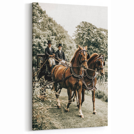 Vintage Horse Carriage Art - Rustic Farmhouse Wall Decor Print