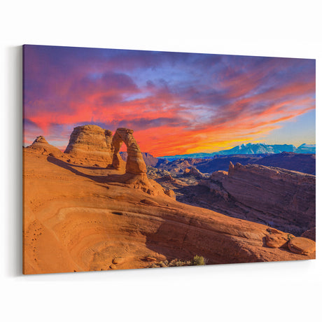 Southwestern Landscape Art – Delicate Arch at Sunset in Arches National Park