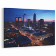 Indianapolis Landmarks Canvas - Sunset Cityscape with Illuminated Streets