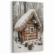 Snow-Covered Cabin Wall Art | Rustic Winter Farmhouse Style Decor