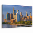 Custom Philadelphia Canvas Art - Modern Skyline by the River View