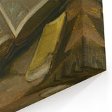 Dark Academia Wall Art – Open Book with Candlelight Still Life