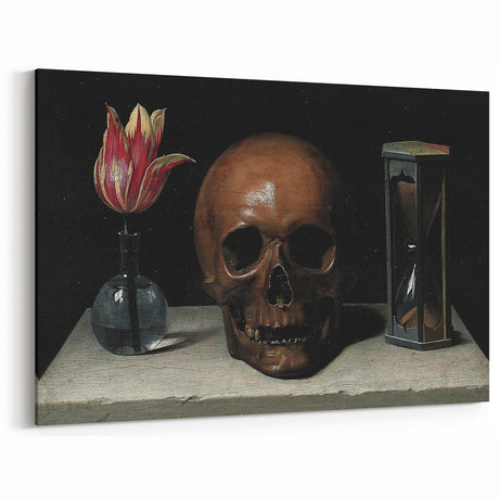 Dark Academia Wall Art - Vintage Skull and Hourglass - Moody Gothic Decor