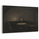 Dark Academia Wall Art - Candlelit Table Gothic Print - Moody Decor