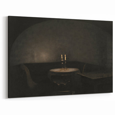 Dark Academia Wall Art - Candlelit Table Gothic Print - Moody Decor