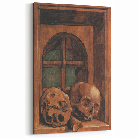Dark Academia Wall Art - Vintage Gothic Skulls by the Window