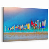 Mediterranean Sea Wall Art - Coastal Boats Aerial View Canvas