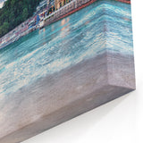 Mediterranean Sunset Wall Art - Scenic Coastal Town at Dusk Canvas