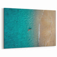 Mediterranean Beach Painting - Relaxing Aerial View of Swimmer on Shore