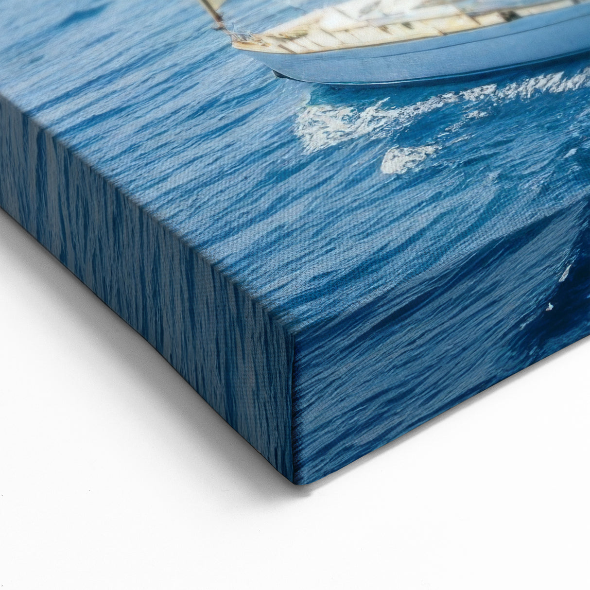 Mediterranean Sea Wall Art - Sailboat on Blue Waters by Majestic Cliffs