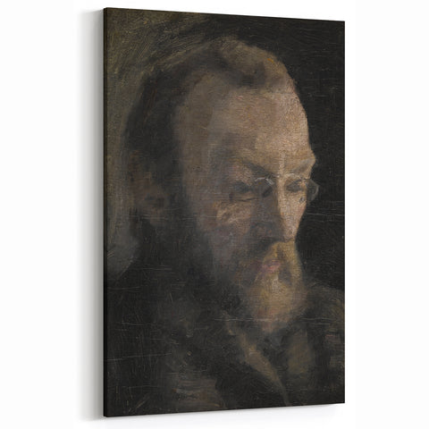 Dark Academia Wall Art - Thoughtful Elderly Man Portrait for Gothic Decor