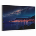 Monaco Canvas Art - Starry Night Sky Over Illuminated Monaco Cityscape