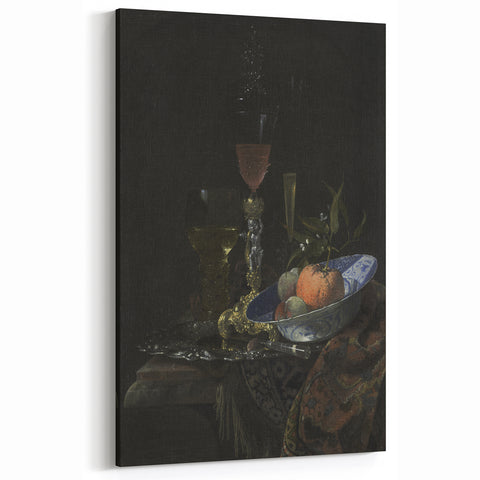 Dark Academia Wall Art: Still Life with Fruit and Glassware, Gothic Print