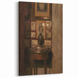 Dark Academia Wall Art: Antique Interior with Artwork, Gothic Print