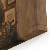 Dark Academia Wall Art: Antique Interior with Artwork, Gothic Print
