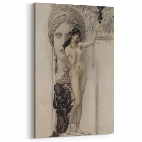 Dark Academia Wall Art: Classical Nude and Statue, Vintage Gothic Print