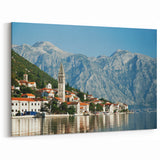 Montenegro Wall Art - Scenic Perast Village and Mountains Reflection