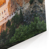 Montenegro Travel Art - Illuminated Ostrog Monastery at Dusk