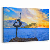Montenegro Photography - Dancer Statue with Vibrant Sunset by the Sea