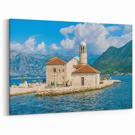 Scenic Montenegro Prints - Island Church in the Bay of Kotor