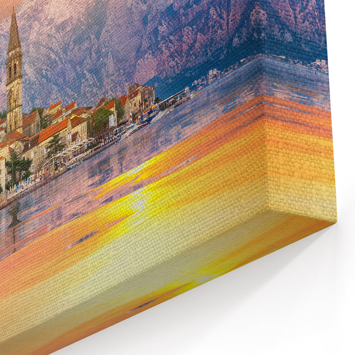 Scenic Montenegro Prints – Sunset Over Perast and Majestic Mountains