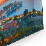 Montenegro Landscape Paintings – Sveti Stefan Island at Sunset