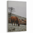 Rustic Wall Art of Highland Cow in Scenic Landscape | Farmhouse Decor