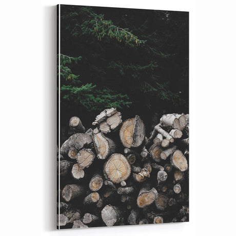 Rustic Wood Stack Wall Art | Farmhouse Decor for Cozy, Natural Spaces