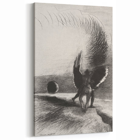 Gothic Wall Art | Winged Figures in Darkness | Gothic Decor Canvas Print
