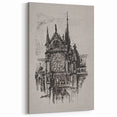 Gothic Cathedral Art | Medieval Architecture Sketch | Gothic Wall Print