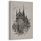 Gothic Cathedral Art | Medieval Architecture Sketch | Gothic Wall Print