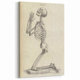 Gothic Wall Art | Medieval Gothic Canvas with Skeleton Illustration
